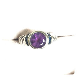 David Yurman Amethyst & blue sapphire ring